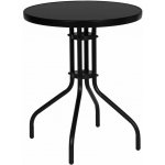 MultiGarden SC-070-1 kulatý skleněný zahradní stolek 60 cm černý – Hledejceny.cz