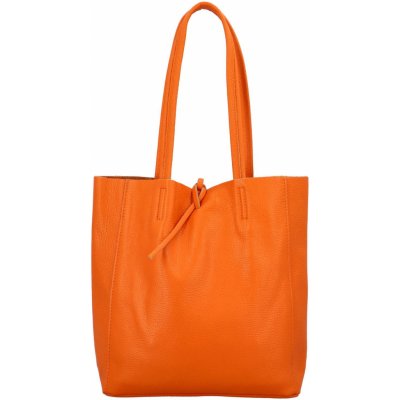 Jednoduchá kožená kabelka přes rameno Rita oranžová – Zboží Mobilmania
