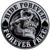Moto nášivka Ride Forever Spade Skull 9 cm