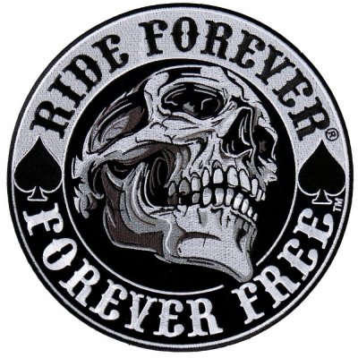 Moto nášivka Ride Forever Spade Skull 9 cm – Zbozi.Blesk.cz