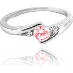 Minet Elegantní stříbrný prsten s růžovým zirkonem JMAN0046PR57 – Sleviste.cz