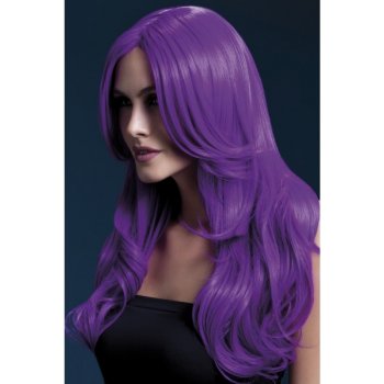 Fever Khloe Wig Neon Purple Long Wave with Centre Parting