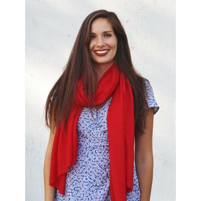 Kašmírská vlněná pašmína Self červená – Zboží Mobilmania