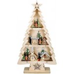 Solight LED dřevěný vánoční stromek s dekoracemi 13x LED bílá 53cm 2x AA – Zboží Mobilmania