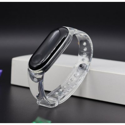 Xiaomi Skleněný vzhled - Mi Band 5/6/7 náhradní náramek Průhledný MBSCZ-SK706 – Zboží Živě
