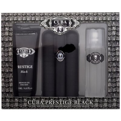 Cuba Prestige Black EDT 90 ml + sprchový gel 200 ml + voda po holení 100 ml dárková sada – Sleviste.cz