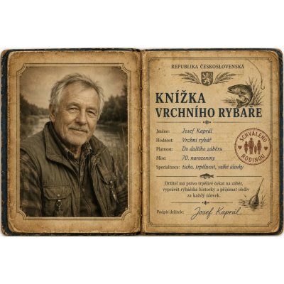 Bezvadary.cz | Retro knížka vrchního rybáře s vlastní fotografiíA4 30x21cm rp14 – Hledejceny.cz