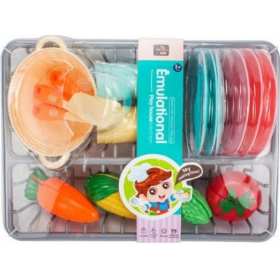 Alltoys Kuchyňská sada nádobí s odkapávačem a krájecí zelenina – Zboží Dáma