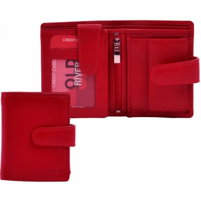 Old River Dámská malá kožená peněženka RFID 3257 červená