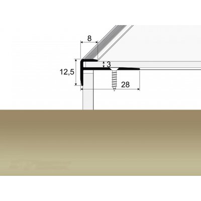 Profil Team Šampaň E02 3 mm 1,2 m 28x12 mm – Zboží Mobilmania