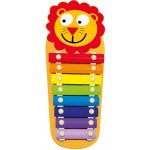 BINO Baby xylofon Lvíček 8 kláves 32cm duhový kov – Zboží Dáma