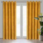 EUROFIRANY ZATEMŇOVACÍ ZÁVĚS NA KROUŽCÍCH VILLA 140X250 CM HOŘČICOVÁ – Sleviste.cz