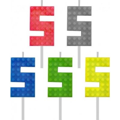 Godan Narozeninová svíčka Klocki číslo 5 výška 5,5 cm – Zboží Dáma