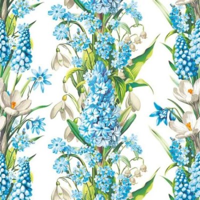 Pol-Mak Collection Ubrousek 33x33cm White and Blue Flowers – Sleviste.cz
