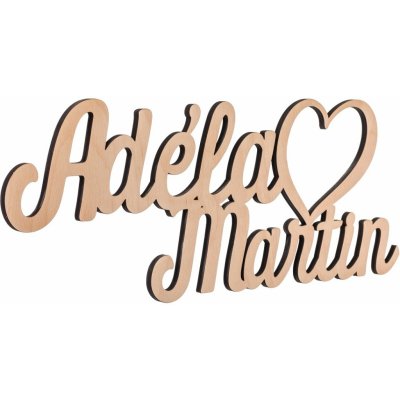ČistéDřevo Jména se srdíčkem na míru – Zboží Dáma