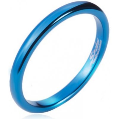 Šperky eshop prsten z tungstenu hladký modrý kroužek zaoblený l7.05 – Zboží Mobilmania