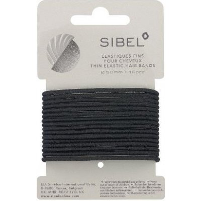 Tenké gumičky Sibel 50 mm, 16 ks, černé 4441416