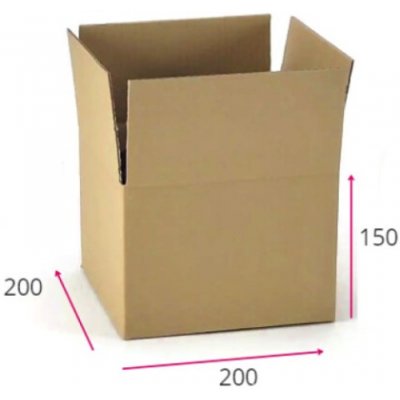 Obaly KREDO Kartonová krabice 200 x 200 x 150 cmmm 3VVL / čtvercové dno – Zboží Živě