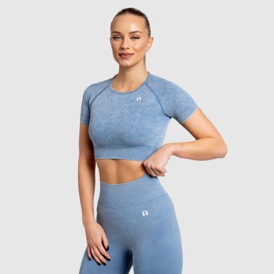 Dámský crop top Iron Aesthetics Faded washed blue – Hledejceny.cz