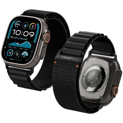 Spigen Fabric Band (hook) Apple Watch 49mm/46mm/45mm/44mm Black AMP10144 – Zboží Živě