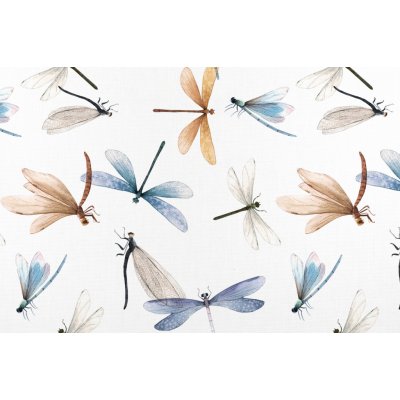 Darré Bavlněná látka Vážky - bílá š.160 bavlna – Zboží Dáma Darré Bavlněná látka Vážky - bílá š.160 bavlna – Zboží Dáma