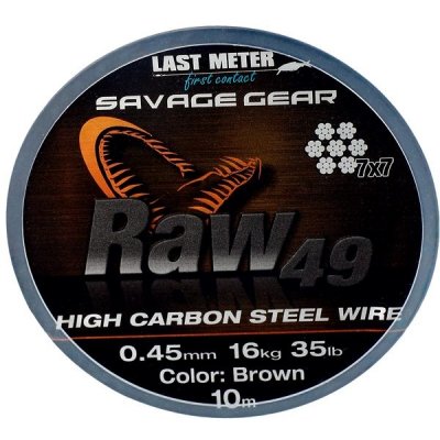 Savage Gear Raw49 Uncoated Brown 10m 0,45mm – Hledejceny.cz