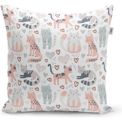 Sablio Polštář Malované kočičky 40x40 – Zboží Mobilmania