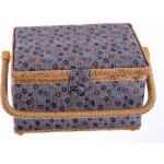 Vlnika Kazeta / košík na šití, čalouněný 13 s výbavou, paví pera, fialová, 24 x 17,5 x 13cm – Hledejceny.cz