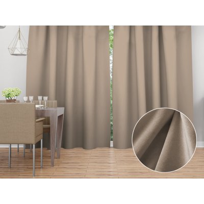 Biante Sametový závěs Velvet Premium SVP-042 Béžovohnědý - šířka 270 cm 270x190 cm – Hledejceny.cz