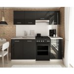 FRONTI Kuchyňská linka LUIZA 180x120 cm Černý lesk – Zboží Dáma
