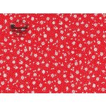 Soonrich látka na patchwork bílé kytky na červené ptw133 – Zboží Mobilmania
