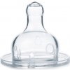 Savička na kojenecké lahve Suavinex savička širokohrdlá silikon 3poziční bílá 2 ks