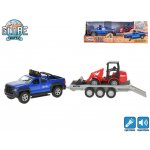 Kids Globe SUV 30 cm na zpětný chod na baterie se světlem a zvukem s bagrem – Hledejceny.cz
