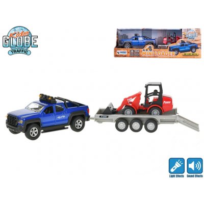Kids Globe SUV 30 cm na zpětný chod na baterie se světlem a zvukem s bagrem – Hledejceny.cz