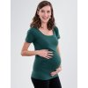 Těhotenské a kojící tričko Bobánek těhotenské tričko krátký rukáv tmavě zelené