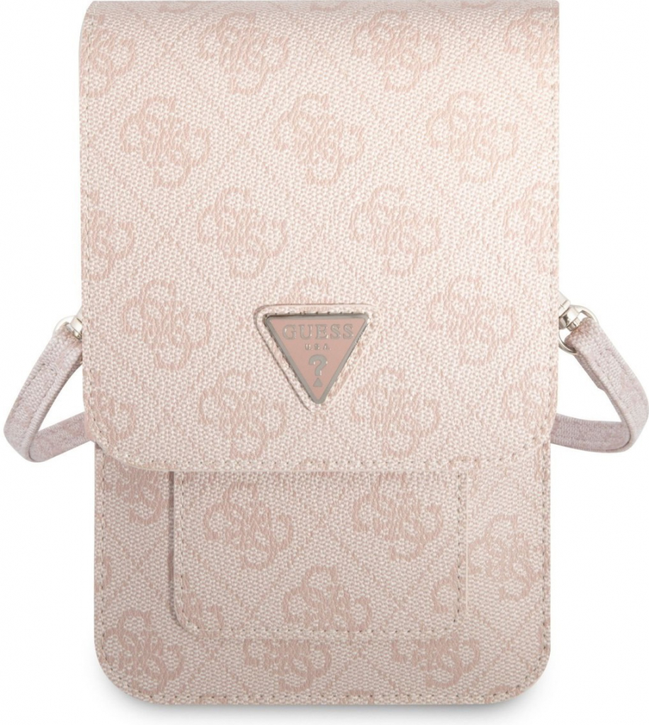 Pouzdro Guess PU 4G Triangle Logo Phone Bag růžové