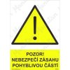 Piktogram Pozor nebezpečí zásahu pohyblivou částí, plast 297 x 420 x 2 mm A3