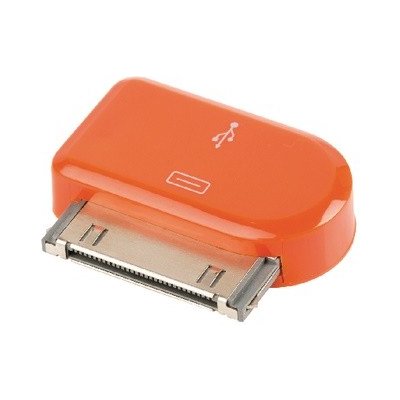 Adaptér 30-Pin Apple Dock 30kolíkový - USB Micro B Zásuvka Oranžová – Zboží Mobilmania