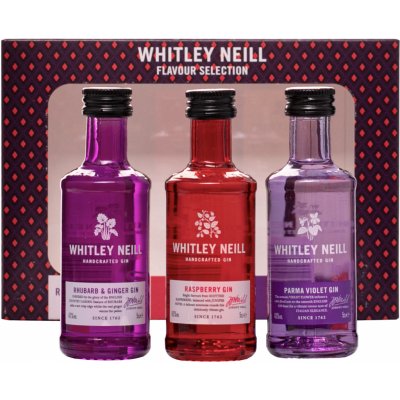 Whitley Neill Rhubarb + Raspberry + Parma Violet Gin 43% 3 x 0,05 l (set) – Sleviste.cz