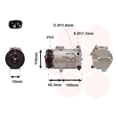 Kompresor, klimatizace VAN WEZEL 3700K418