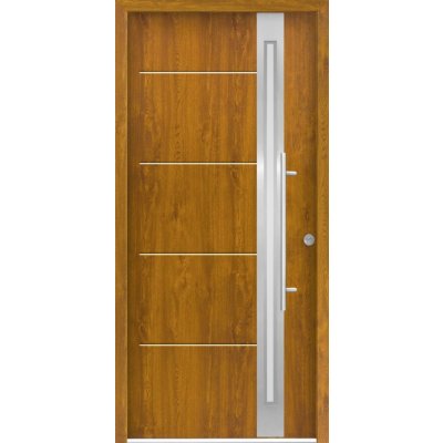 Solid Elements Themolux Vchodové dveře , 90 P, 1000 × 2080 mm, hliník, ocel, pravé, dub zlatý, prosklené 5908275611561 – Zboží Mobilmania