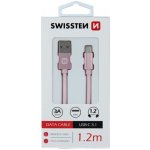 Swissten 71521205 USB/USB-C, 1,2m, růžovo-zlatý – Zboží Mobilmania