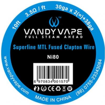 Vandy Vape Superfine MTL odporový drát Ni80 3m – Hledejceny.cz