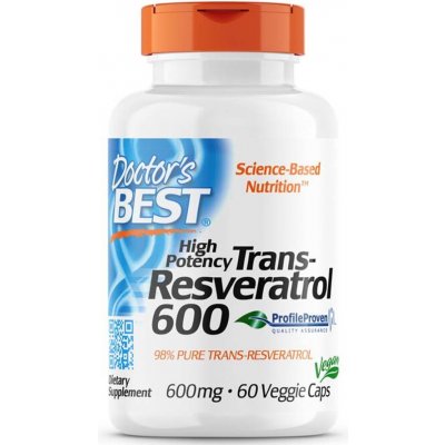 Doctor's Best vysoko účinný Trans-Resveratrol 600 mg, 60 kapslí