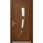 OknaDvereNaMiru.cz Vchodové plastové dveře 3D Cora ořech 90 x 215 cm – Hledejceny.cz