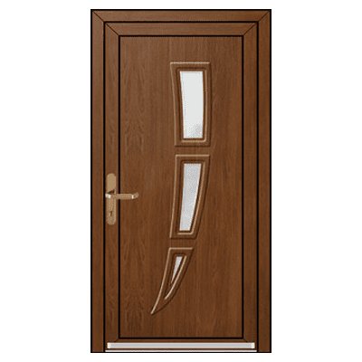 OknaDvereNaMiru.cz Vchodové plastové dveře 3D Cora ořech 90 x 215 cm – Hledejceny.cz