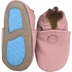 Carozoo kožené capáčky s gumovou podrážkou růžové – Zboží Dáma