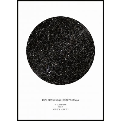 Jen tak z lásky Hvězdná mapa Vašeho životního okamžiku Rozměr plakátu: 30 × 40 cm (tištěný plakát), Barva pozadí: Bílá, Volba rámu: Bez rámu – Zboží Dáma