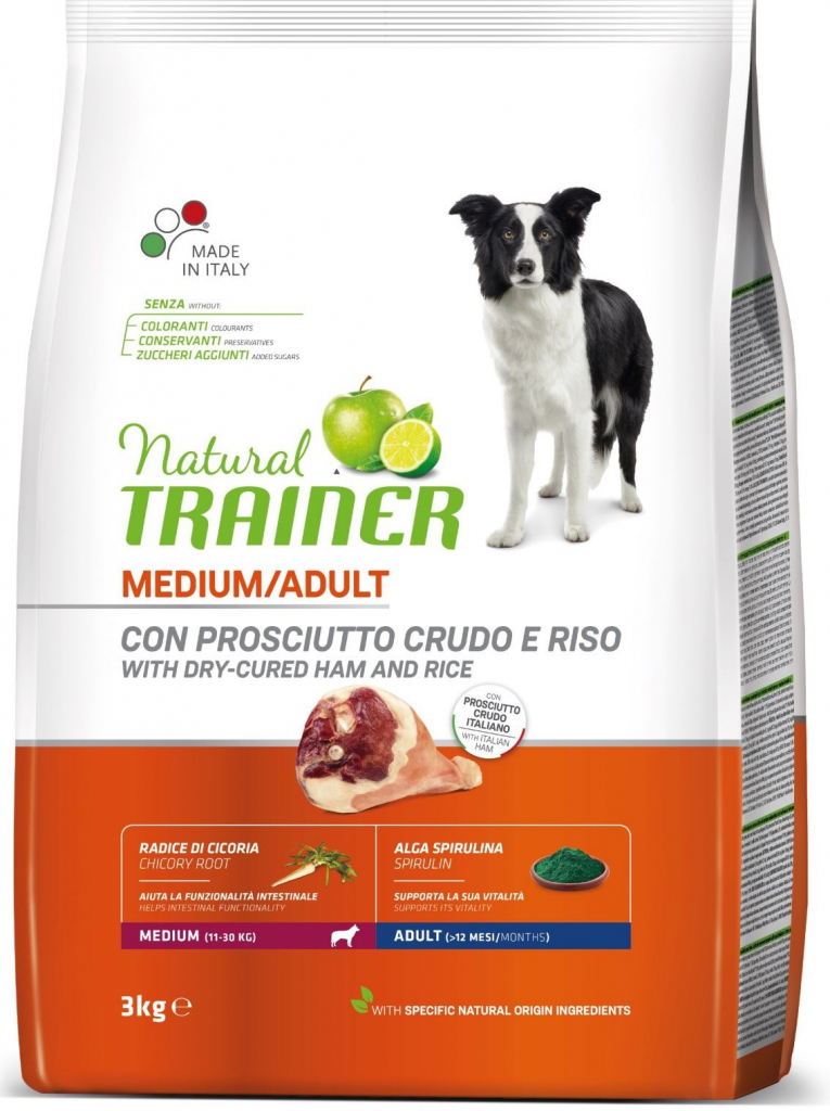 Trainer Natural Medium Adult Prosciutto a ryze 3 kg