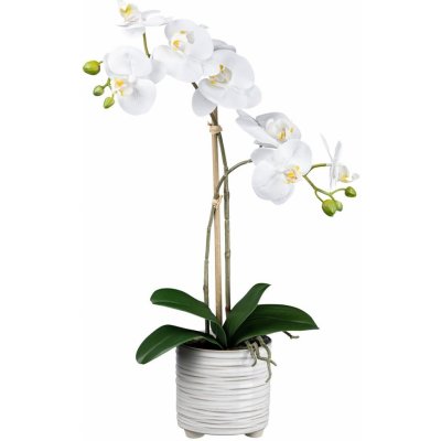 Gasper Umělá květina Orchidej v keramickém květináči, bílá, 50 cm – Zbozi.Blesk.cz